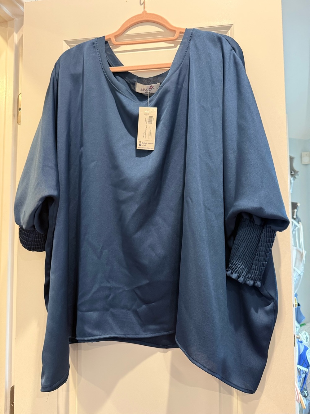 NWT LuBella Boutique blue blouse L